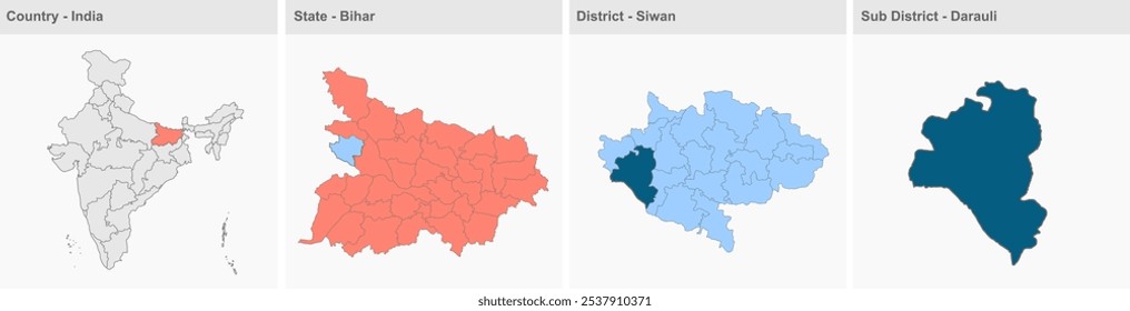 Mapa de Darauli (Distrito de Siwan, Estado de Bihar, República de la India) , Distrito de Siwan, Estado de Bihar, República de la India, Gobierno de Bihar, Territorio de la India, India oriental, política, aldea, turismo