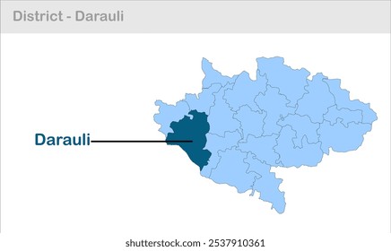 Darauli Unterbezirkskarte ,Siwan District, Bihar State, Republik Indien, Regierung von Bihar, Indisches Territorium, Ostindien, Politik, Dorf, Tourismus