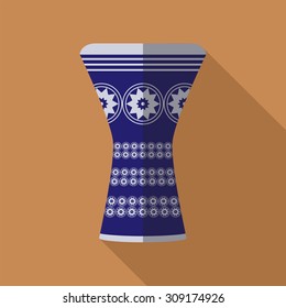 darbuka flat icon with long shadow