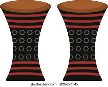 Darbuka, ilustración, vector sobre un fondo blanco.