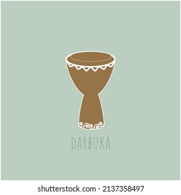 darbuka vector on green background. music instruments illustration