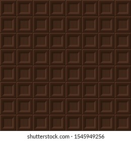 Darck chocolate backgroung. Seamless pattern with chocolate bar texture.