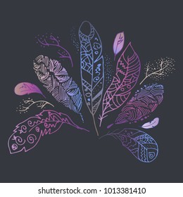 Darck neon feather
