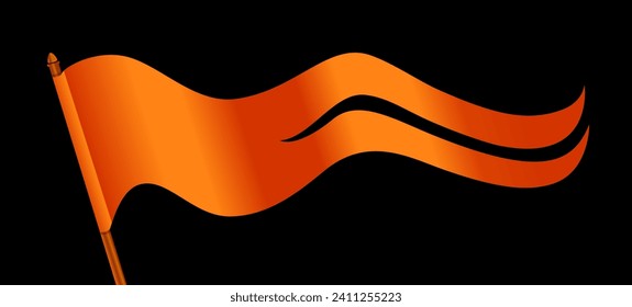 Das orangefarbene Flag-Symbol auf schwarz. Heilige Fahne im Hinterteil.