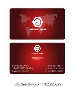 Dard Red Name Card Vector