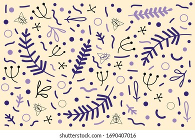 Darden Insect and foliage doodle.  Vector file