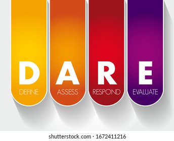 DARE - Define Assess Respond Evaluate acronym, business concept background