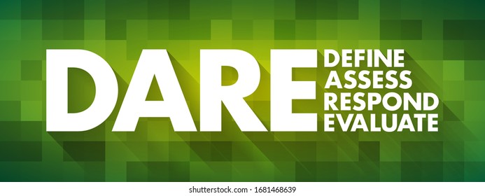 DARE - Define Assess Respond Evaluate acronym, Decision Making Model steps, business concept background