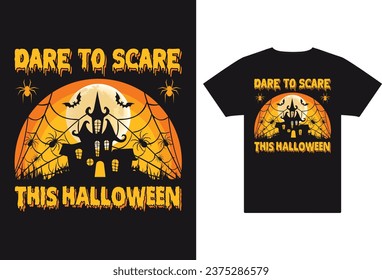 Atrévase A Asustar El Diseño Gráfico Y De Camisetas Del Vector De Halloween