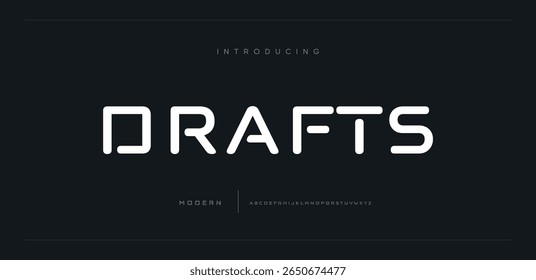 Darfts Minimal font creative classy alphabet. Typography minimalistic font . vector illustration