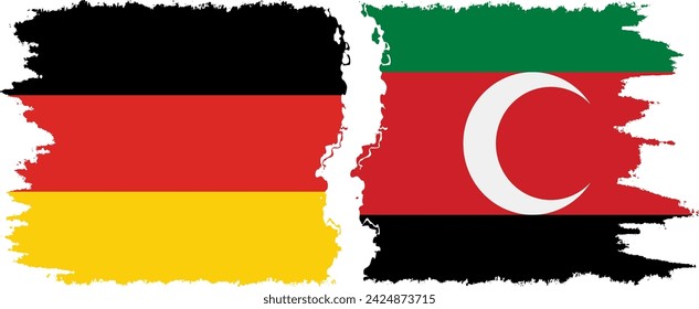 Darfur and Germany grunge flags connection, vector