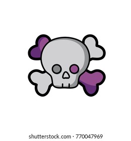 darger skull with bones to death symbol