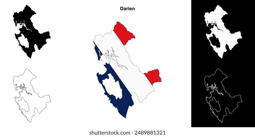 Darien province outline map set