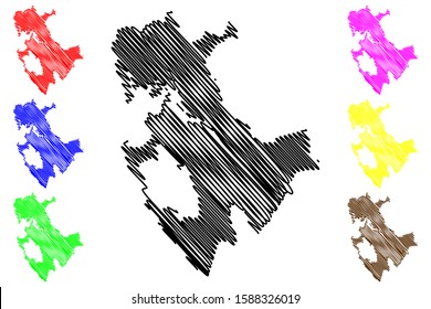 Darien Province (Republic of Panama, Provinces of Panama) map vector illustration, scribble sketch Darien map