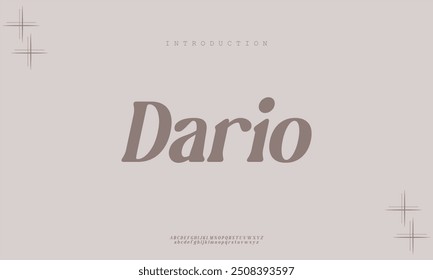 Dario premium luxury elegant alphabet letters and numbers. Elegant wedding typography classic serif font decorative vintage retro. Creative vector illustration