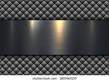 Dark 3D background, metallic old structure, interesting vector illustration.