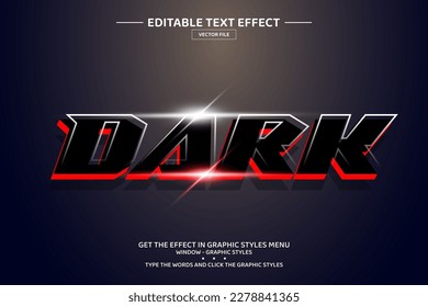 Dark 3D editable text effect template