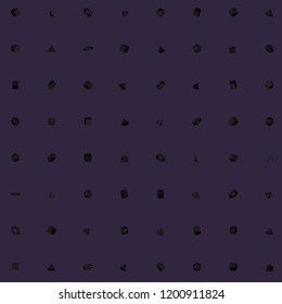 Dark 3D Geometric Shapes Set Pattern Isolated on Purple Background. Science of Math and Geometry