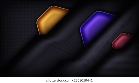 diseño de efecto de metal de textura de la cota de solapamiento de la forma geométrica de la línea de 3d oscura