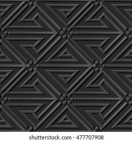 Dark 3D paper art 512 spiral triangle line round dot
