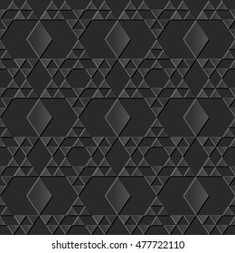 Dark 3D paper art 526 polygon triangle geometry cross
