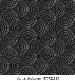 Dark 3D paper art 540 semi round cross line
