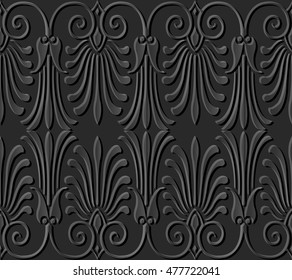 Dark 3D paper art 541 spiral curve cross flower leaf
