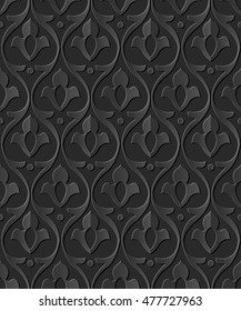 Dark 3D paper art 567 curve round cross flower
