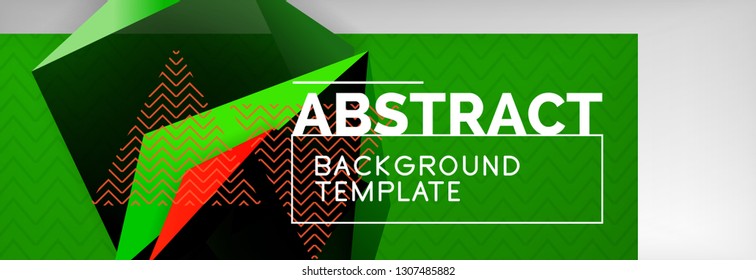 Dark 3d triangular low poly shapes abstract background, vector minimal geometric poster design