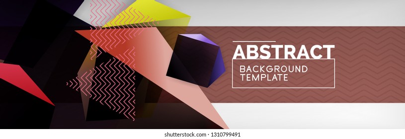 Fundo abstrato de formas triangulares baixas triangulares escuras, vetor design de pôster geométrico mínimo