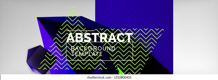 Dark 3d triangular low poly shapes abstract background, vector minimal geometric poster design