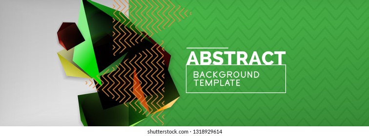 Dark 3d triangular low poly shapes abstract background, vector minimal geometric poster design