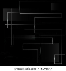Black Gold Outline Rectangle Background Stock Vector (Royalty Free