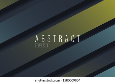 Dark abstract background with black, blue and yellow geometric figures. Minimal modern design. Hipster modern geometric abstract background. Vector Eps 10.