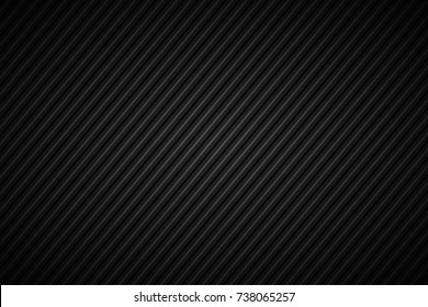 Dark abstract background, black and grey striped pattern, diagonal lines and strips, carbon fiber, vector illustration