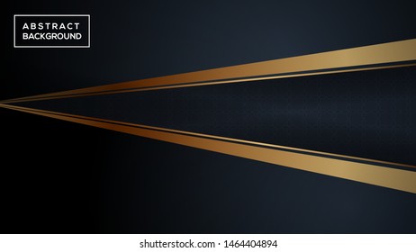 Dark abstract background with black overlap layers. Texture with golden effect element decoration. Luxury design concept. modern template design. vector illustration . 