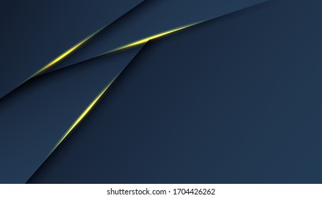 Dark abstract background with black overlap layers. Texture with golden effect element decoration. Luxury design concept.
