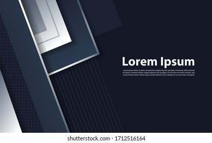 Dark abstract background with black overlap layers. 