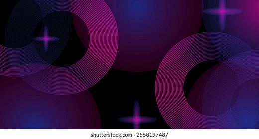 Dark abstract background with black overlap layers. Texture with gradient line element decoration.
