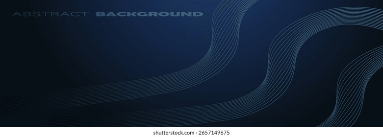 Fondo abstracto oscuro con líneas de círculo brillantes azules. Diseño geométrico del arte de la línea de la raya. Líneas azules brillantes modernas. Concepto de tecnología futurista. Vector moderno, Sitio web