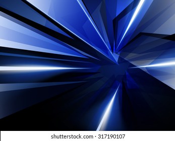 Dark Abstract Background with Blue Luminous Rays