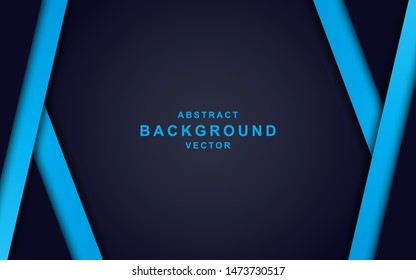 Dark abstract background with blue overlap layers. Modern shape with sparkle light element decoration. Realistic dimension design vector illustration.
