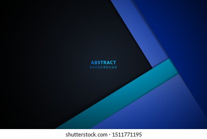 Fondo abstracto oscuro con textura de capas superpuestas azules. Plantilla de diseño de vectores para uso en papel pintado, afiche, folleto, portada, banner, publicidad, empresa.