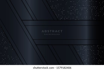 	
Dark abstract background with dark blue overlap layers. Texture with metallic effect element decoration. Luxury design concept