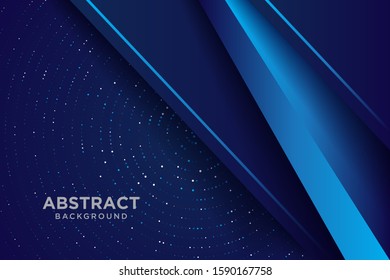 Dark abstract background with blue overlap layers. Background overlap layer with glitters.