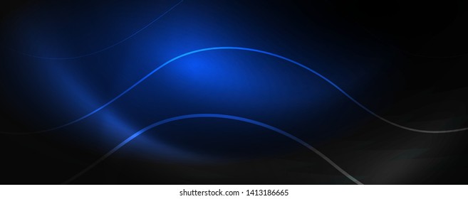 Fundo abstrato escuro com luzes de néon de cores brilhantes e linhas. Plano de fundo brilhante, vetor futurista techno template