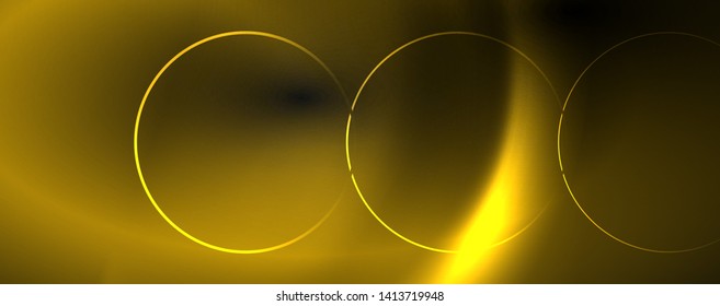 Fondo abstracto oscuro con luces de neón de color brillante y líneas. Fondo brillante, plantilla de tecnología vector futurista