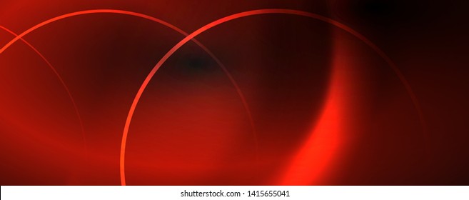Dark abstract background with bright color neon lights and lines. Glowing background, vector futuristic techno template