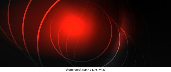 Dark abstract background with bright color neon lights and lines. Glowing background, vector futuristic techno template