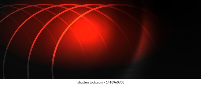 Dark abstract background with bright color neon lights and lines. Glowing background, vector futuristic techno template